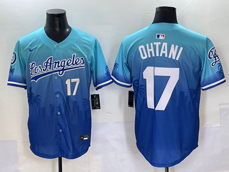 Men 2025 Los Angeles Dodgers #17 Ohtani Blue Nike MLB Jersey Daoqite style 4